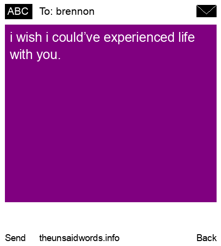 unsent message to brennon