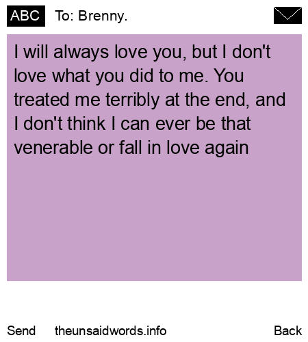 unsent message to Brenny.