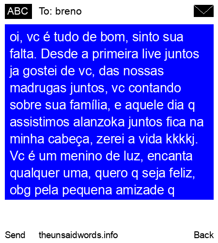 unsent message to breno