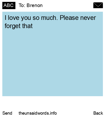 unsent message to Brenon