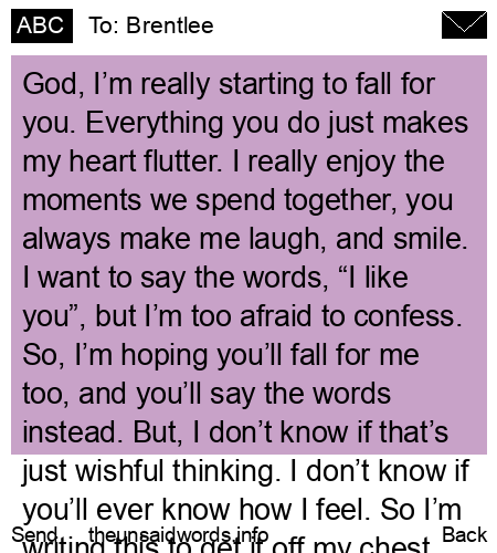 unsent message to Brentlee