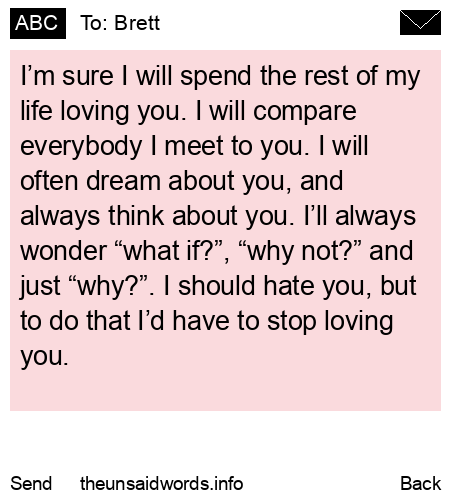unsent message to Brett