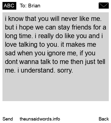 unsent message to Brian