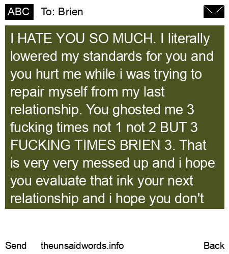 unsent message to Brien