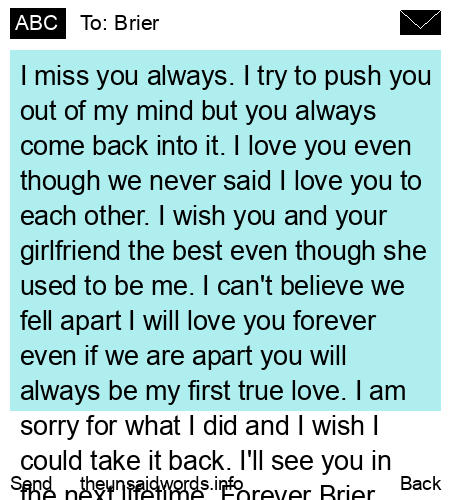 unsent message to Brier