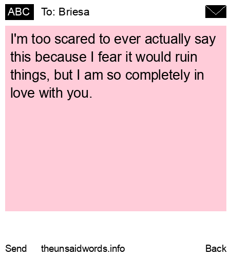 unsent message to Briesa