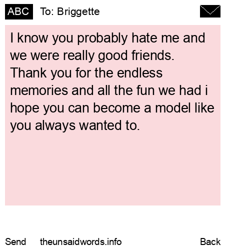 unsent message to Briggette