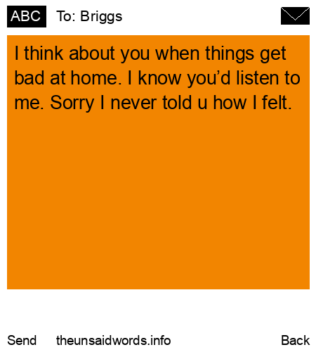 unsent message to Briggs