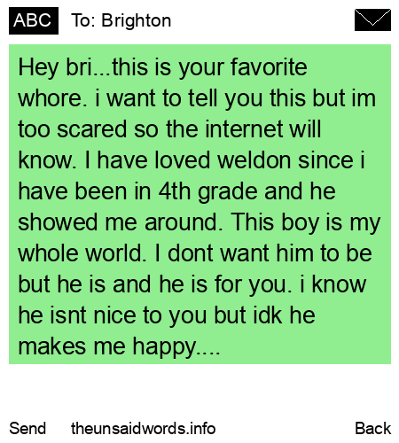 unsent message to Brighton