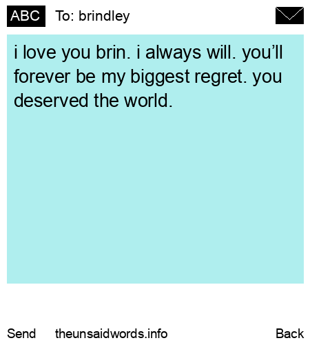 unsent message to brindley