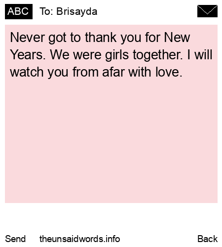 unsent message to Brisayda