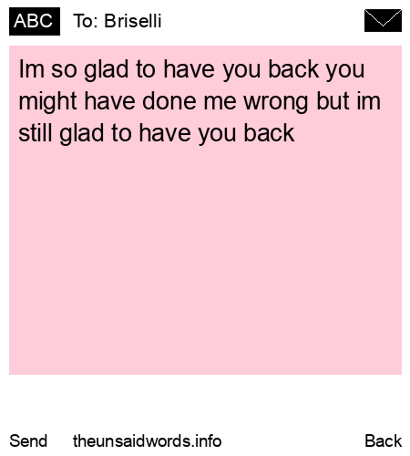 unsent message to Briselli