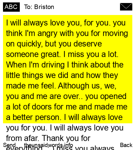 unsent message to Briston