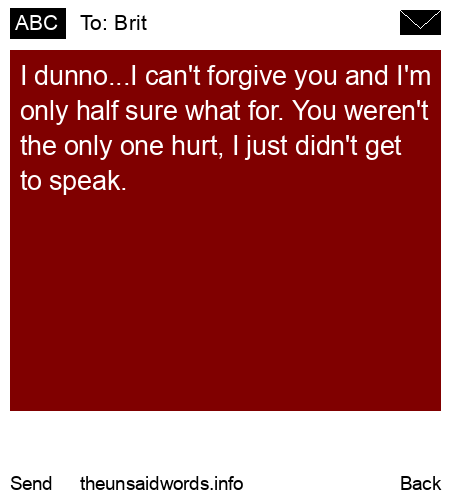 unsent message to Brit