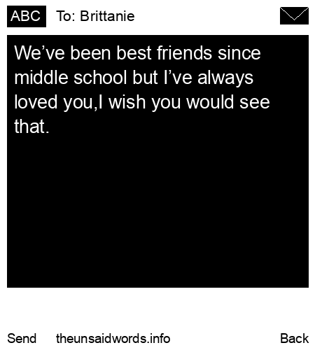 unsent message to Brittanie