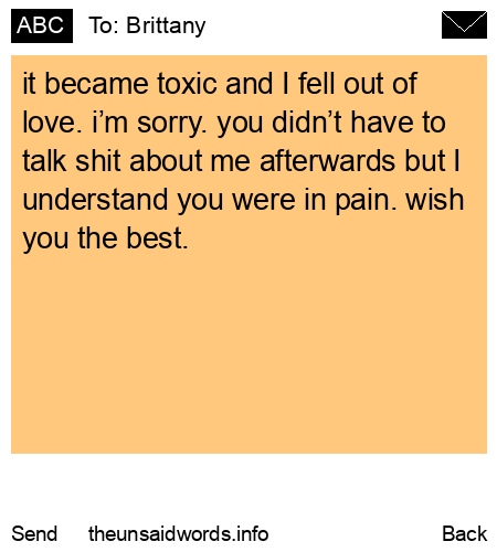 unsent message to Brittany