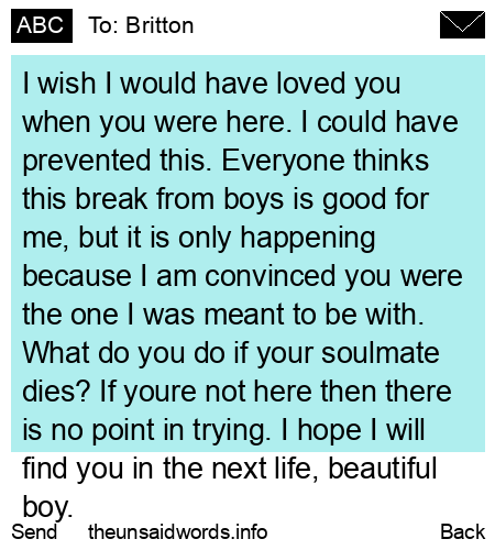 unsent message to Britton