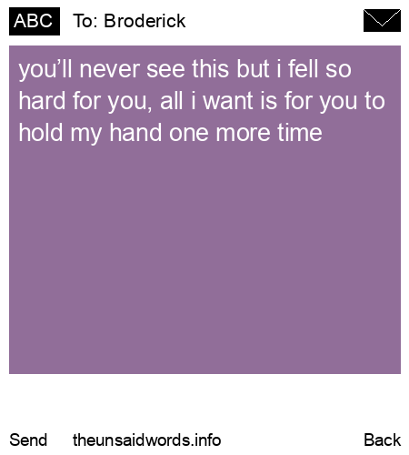 unsent message to Broderick