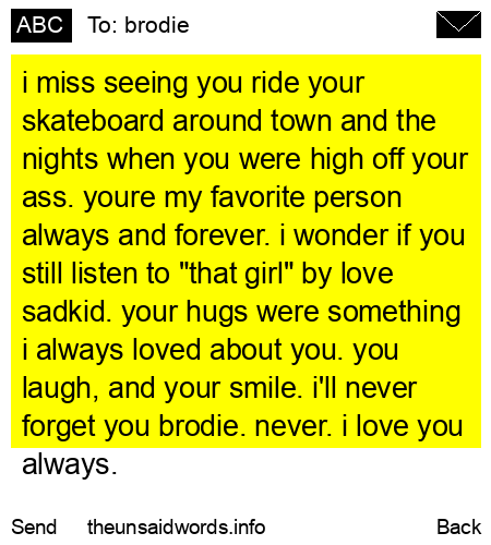 unsent message to brodie