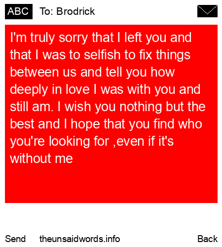 unsent message to Brodrick