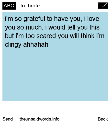unsent message to brofe