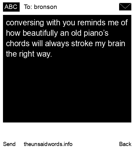 unsent message to bronson