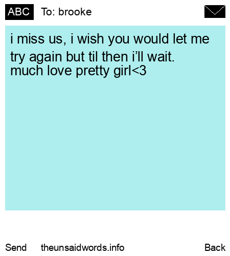 unsent message to brooke