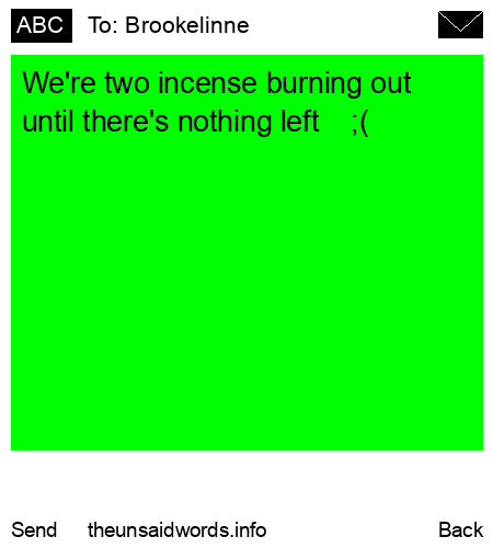 unsent message to Brookelinne