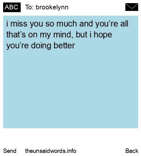 unsent message to brookelynn