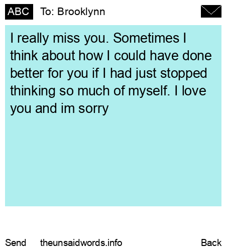 unsent message to Brooklynn