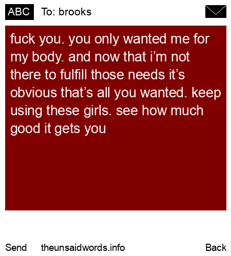 unsent message to brooks