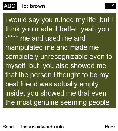 unsent message to brown