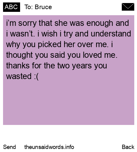 unsent message to Bruce