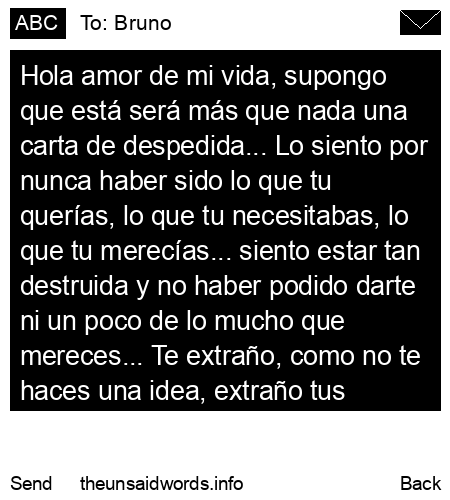 unsent message to Bruno