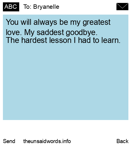 unsent message to Bryanelle