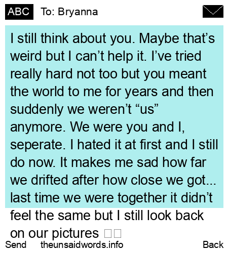 unsent message to Bryanna