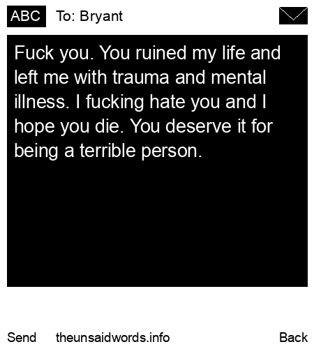 unsent message to Bryant