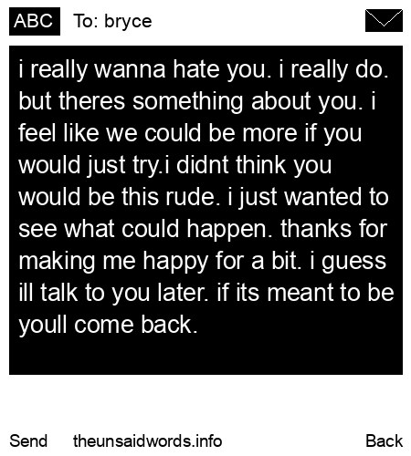 unsent message to bryce