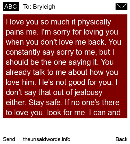 unsent message to Bryleigh