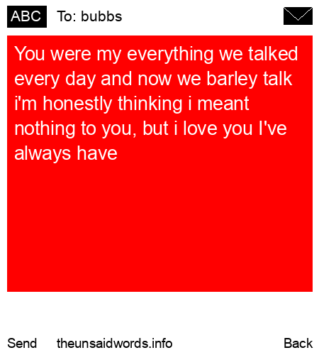 unsent message to bubbs