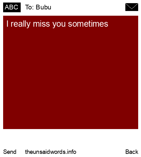 unsent message to Bubu