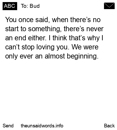unsent message to Bud