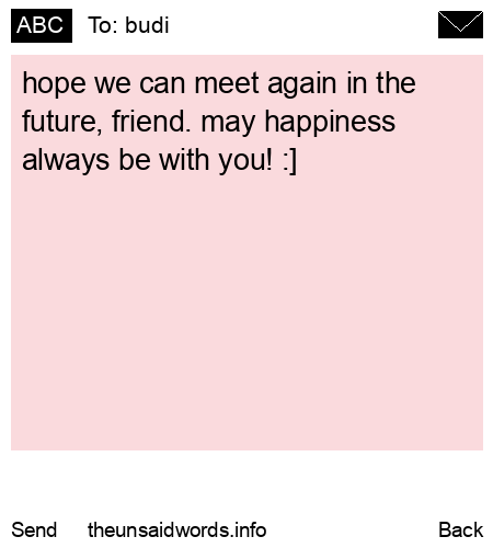 unsent message to budi