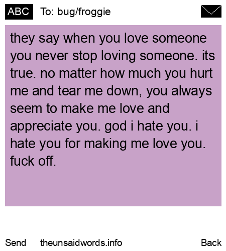 unsent message to bug/froggie