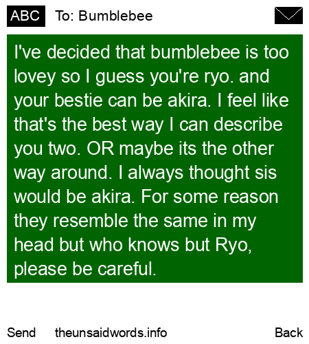 unsent message to Bumblebee