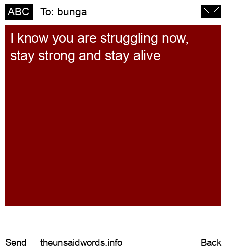 unsent message to bunga
