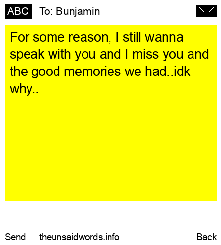 unsent message to Bunjamin