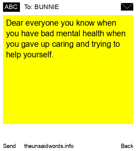 unsent message to BUNNIE