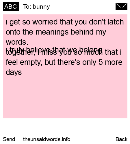 unsent message to bunny