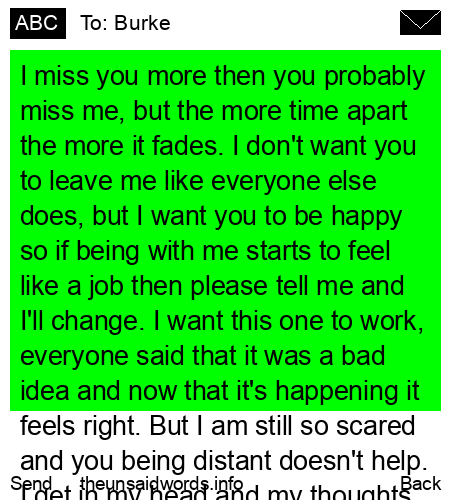 unsent message to Burke
